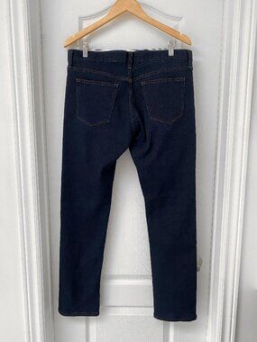 Uniqlo Dark Wash Slim Straight Jeans Men's Minimal Stretch Denim